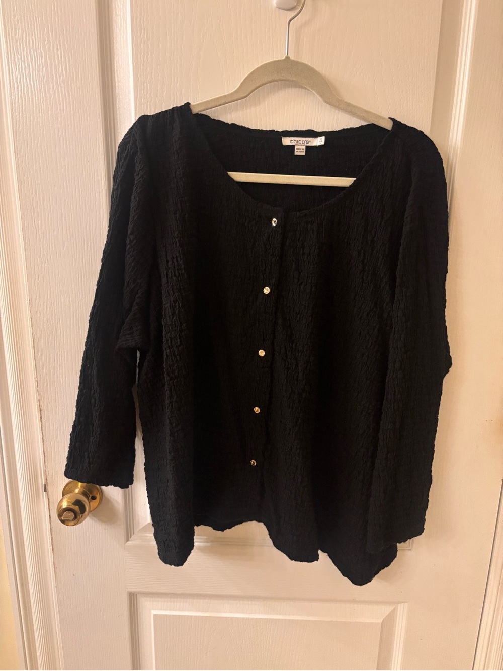 Chico's Black Textured Shirt